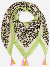 Oui Accessories One Size Oui Lime Green Leopard Print Scarf 74054 0706 izzi-of-baslow