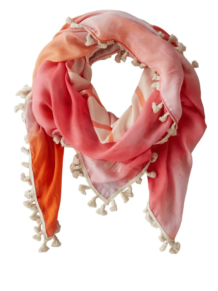Oui Accessories One Size Oui Pink and Orange Printed Scarf 78390 352 izzi-of-baslow