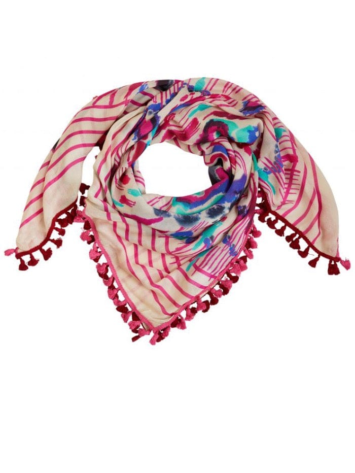 Oui Accessories One Size Oui Pink Printed Scarf 76396 0331 izzi-of-baslow