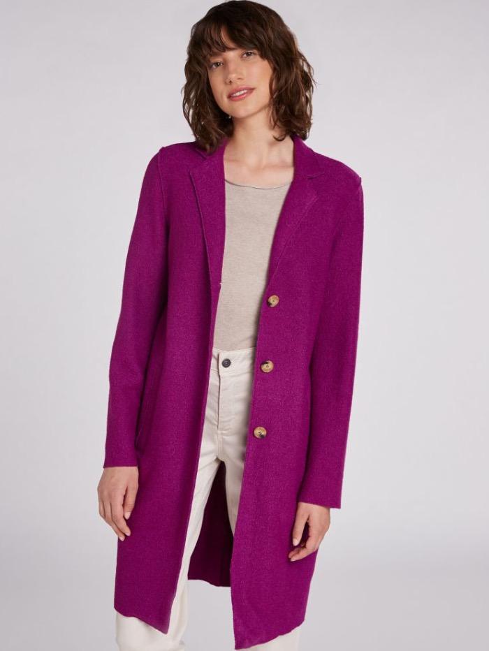 Oui Coats and Jackets Oui Grape Juice Boiled Wool Coat 70901 3466 izzi-of-baslow