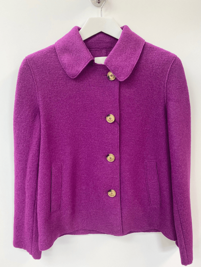 Oui Coats and Jackets Oui Grape Juice Boiled Wool Jacket 71945 3466 izzi-of-baslow