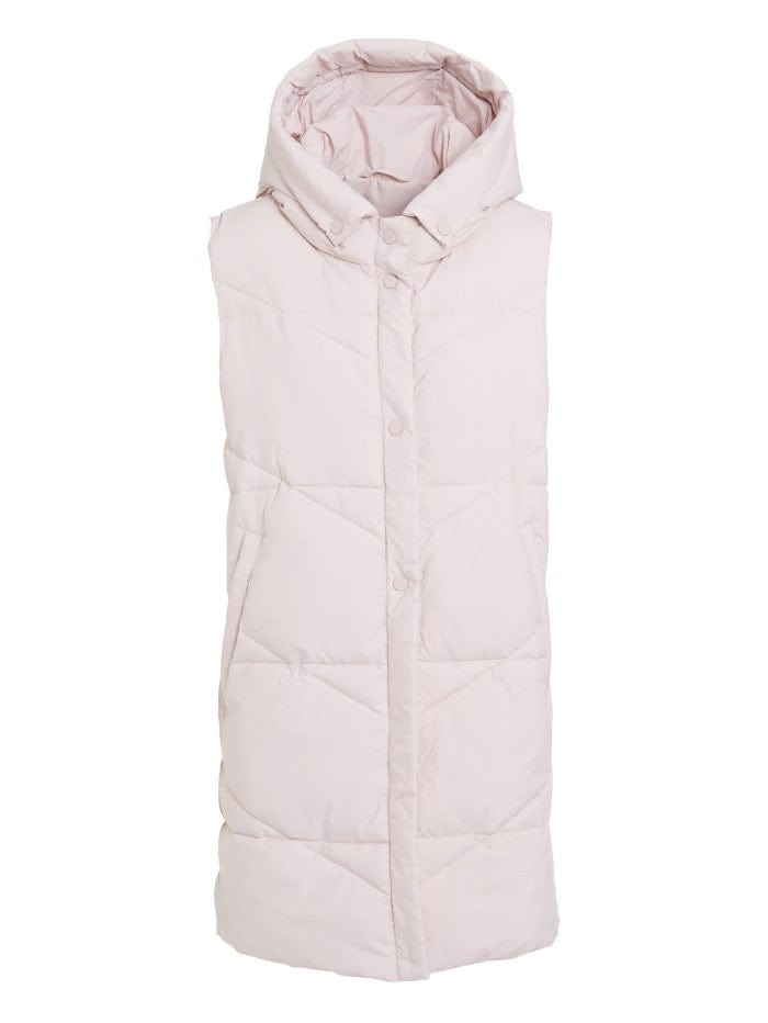Oui Coats and Jackets Oui Pale Peachy Pink Puffer Gilet 76128 3042 izzi-of-baslow