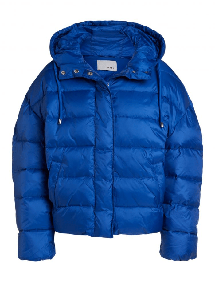 Oui Coats and Jackets Oui Royal Blue Padded Jacket 74183 5396 izzi-of-baslow