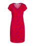 Oui Dresses Oui Fiery Red Printed T-Shirt Dress 72457 354 izzi-of-baslow