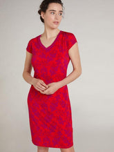 Oui Dresses Oui Fiery Red Printed T-Shirt Dress 72457 354 izzi-of-baslow
