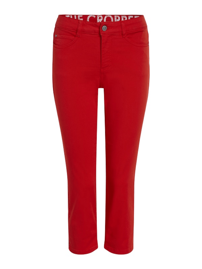 Oui Jeans Oui Fiery Red Cropped Jeans 73364 3584 izzi-of-baslow