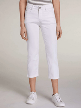 Oui Jeans Oui White Cropped Jeans Split Hem 73364 izzi-of-baslow