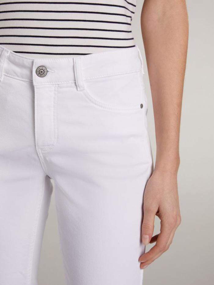 Oui Jeans Oui White Cropped Jeans Split Hem 73364 izzi-of-baslow