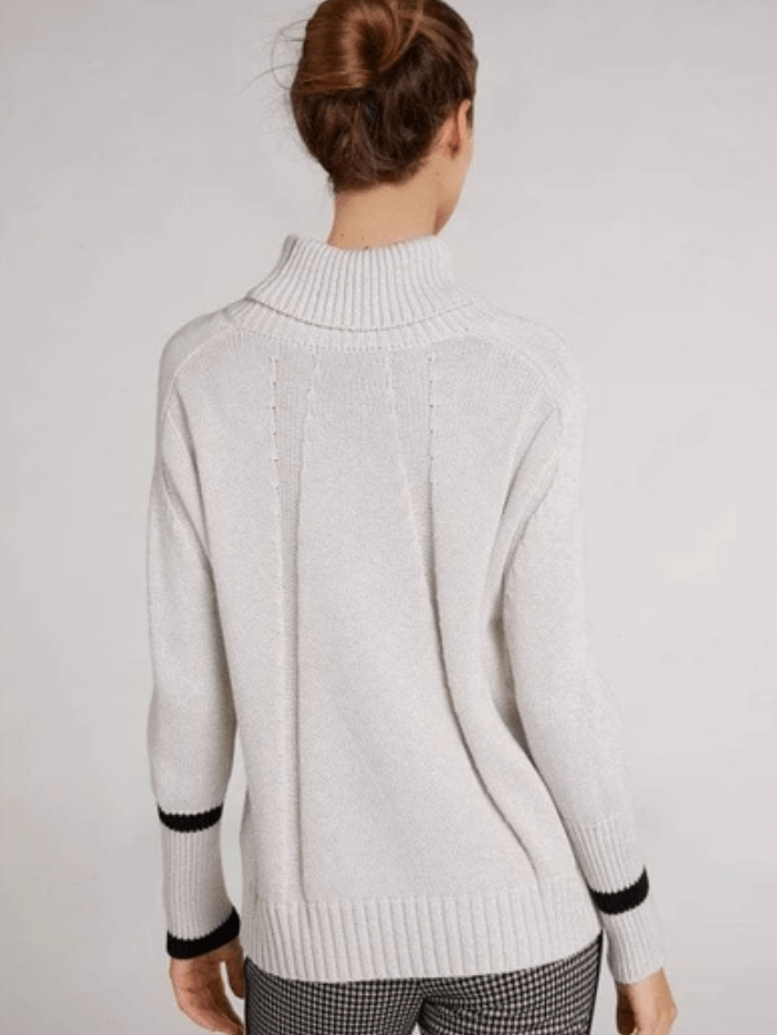 Oui Jumper Oui Stone Roll Necked Sweater 70730 izzi-of-baslow