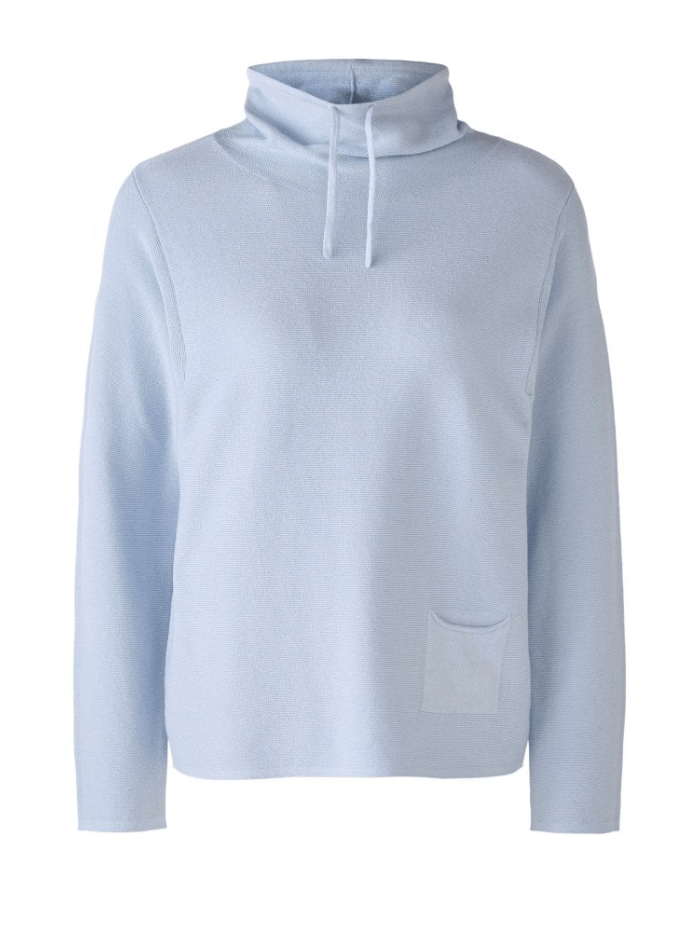 Oui Knitwear Oui Baby Blue High Neck Jumper 77984 5082 izzi-of-baslow