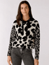 Oui Knitwear Oui Black White Animal Print Hoodie 76912 0991 izzi-of-baslow