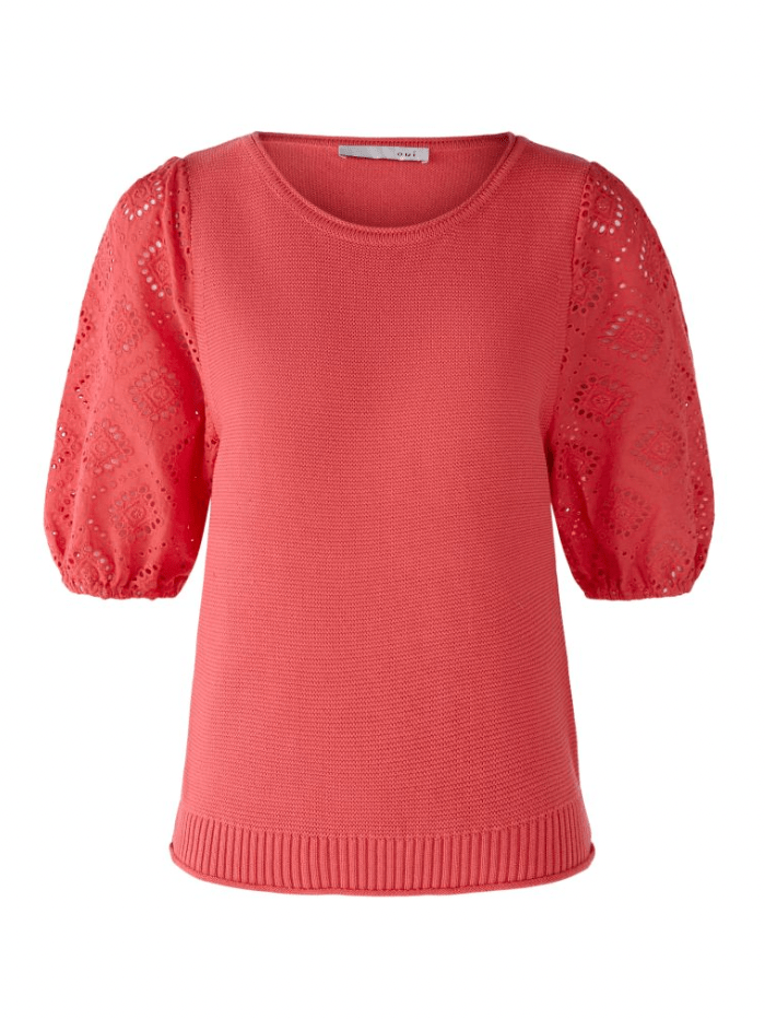 Oui Knitwear Oui Coral Pink Jumper 78654 3538 izzi-of-baslow
