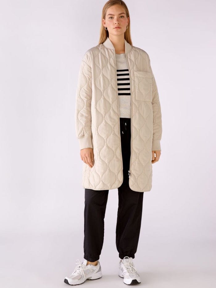 Oui Knitwear Oui Knitted Ecru and Black With Stripes Jumper 75764 0109 izzi-of-baslow
