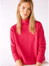 Oui Knitwear Oui Knitted Pink High Neck Jumper 76980 3418 izzi-of-baslow