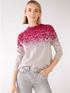 Oui Knitwear Oui Pink Printed Turtle Neck Knitted Jumper 77697 0903 izzi-of-baslow