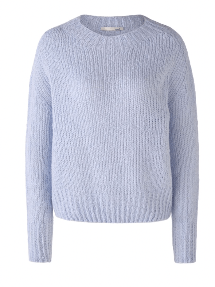 Oui Knitwear Oui Soft Blue Knitted Jumper 77192 5082 izzi-of-baslow