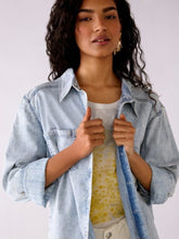 Oui Tops Oui Blue Denim Button Down Shirt 75821 5300 izzi-of-baslow