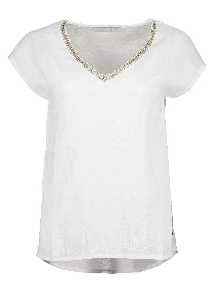 Oui Tops Oui Linen Top in Off White 69113 2092699 1006 izzi-of-baslow