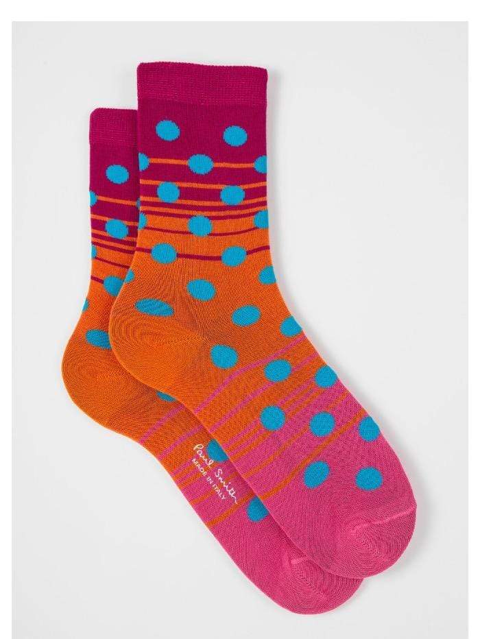 Paul Smith Accessories one / Burgundy Paul Smith Sally Dot Burgundy Socks W1A-086D-GF640 28 izzi-of-baslow