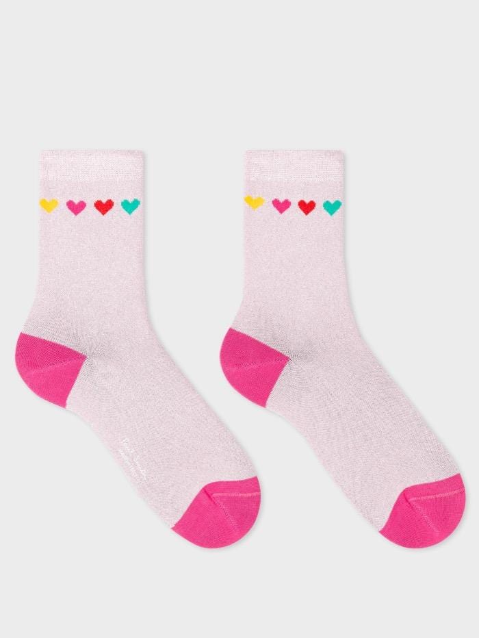 Paul Smith Accessories one / Pink Heart Paul Smith Sock pink heart W1A-086D-FF477-20 izzi-of-baslow