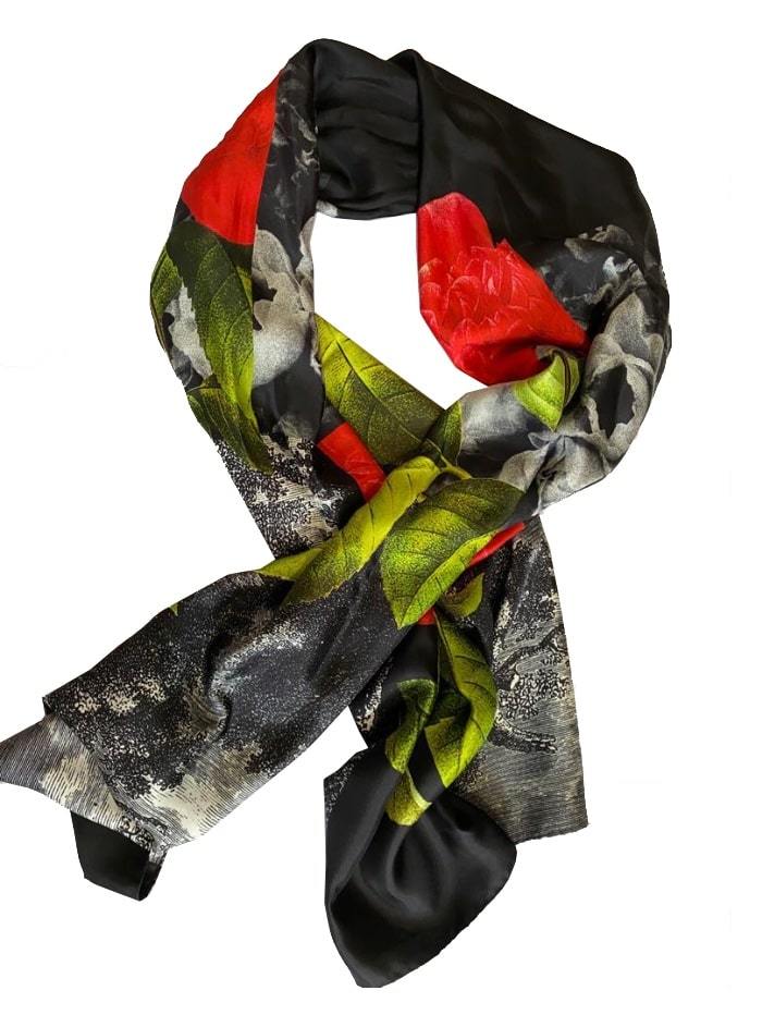 Paul Smith Accessories One Size Paul Smith Cutout Rose Silk Scarf W1A-566F-ES03 izzi-of-baslow