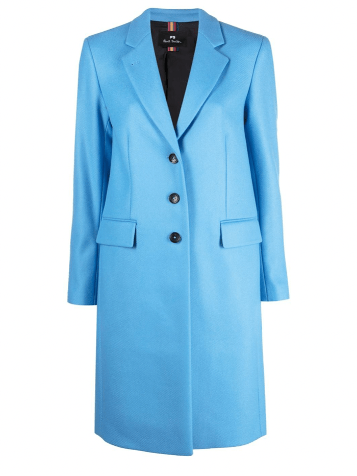 Paul Smith Coats and Jackets Paul Smith Sky Blue Wool Cashmere Twill Coat W2R-225C-J21059 40 izzi-of-baslow