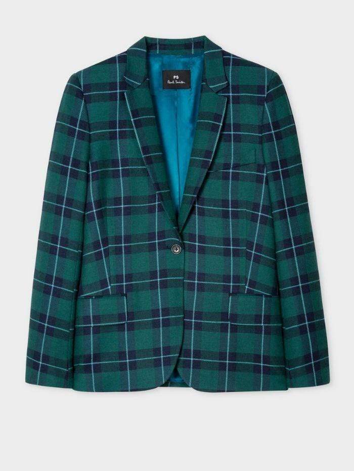 Paul Smith Coats &amp; Jackets Paul Smith Green Tartan Jacket W2R-207J-E30641 izzi-of-baslow