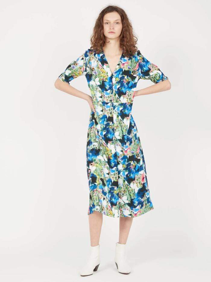 Paul Smith Dresses Paul Smith V Neck Dress Blue Floral W2R-450D-F30751-47 izzi-of-baslow