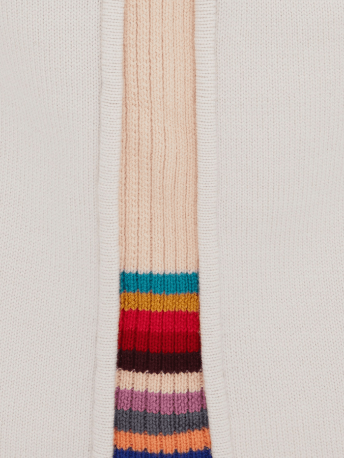 Paul Smith Knitwear Paul Smith Cream Roll Neck Stripe Detail Jumper W2R-183N-J30970 02 izzi-of-baslow