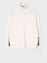 Paul Smith Knitwear Paul Smith Cream Roll Neck Stripe Detail Jumper W2R-183N-J30970 02 izzi-of-baslow