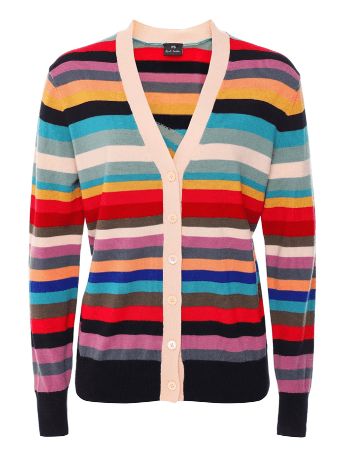 Paul Smith Knitwear Paul Smith Multi Striped Print Button Cardigan W2R-180N-J30930 90 izzi-of-baslow