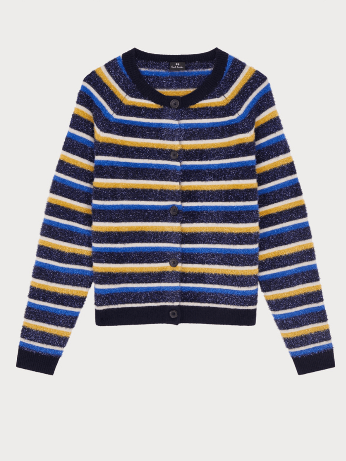 Paul Smith Knitwear Paul Smith Multi Striped Shimmer Cardigan W2R-191N-J30975 49 izzi-of-baslow