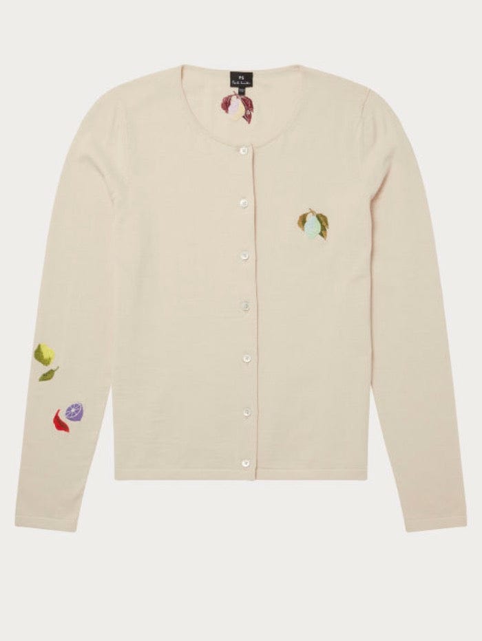 Paul Smith Knitwear Paul Smith Off White Embroidered Knitted Cardigan W2R-087N-H30900-02 izzi-of-baslow
