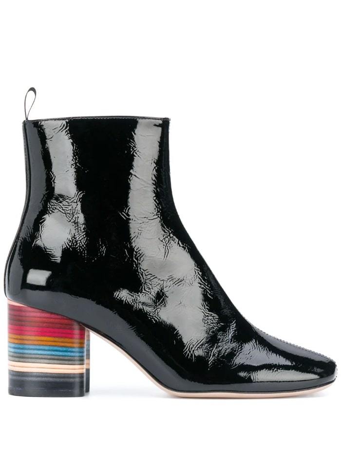 Paul Smith Shoes 38 / black Paul Smith Moss Black Swirl Heel Leather Boots W1S-MOS04-EPAT-79 izzi-of-baslow