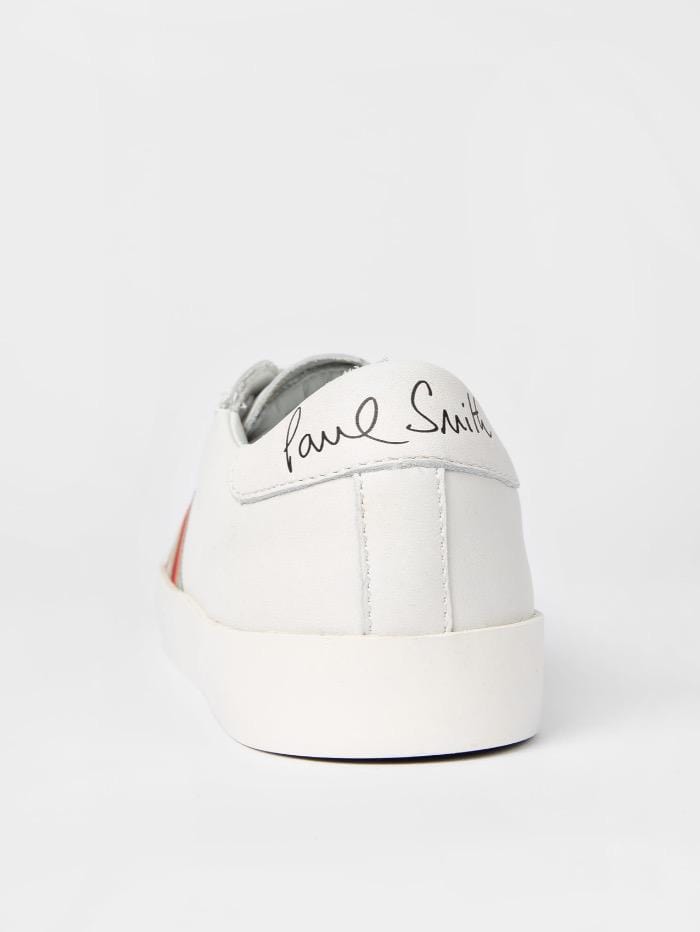 Paul Smith Shoes Paul Smith White Leather Pidgen Trainers With Swirl Trims W1S-PIDE08-FLEA-01 izzi-of-baslow