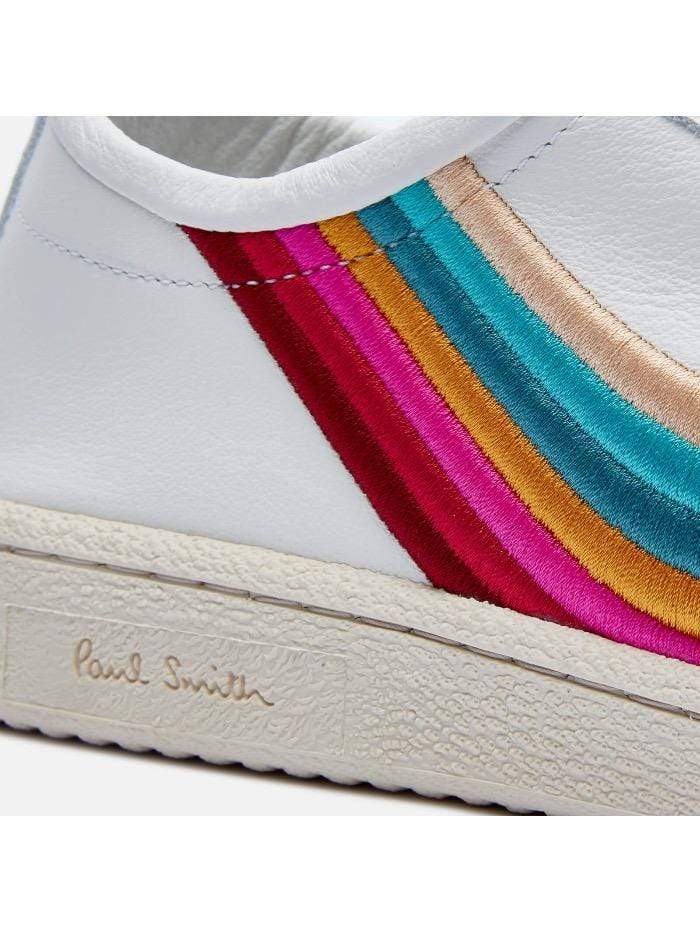 Paul Smith Shoes Paul Smith White Leather Ziggy Trainers With Swirl Trims W1S-ZIG21-FLEA-01 izzi-of-baslow