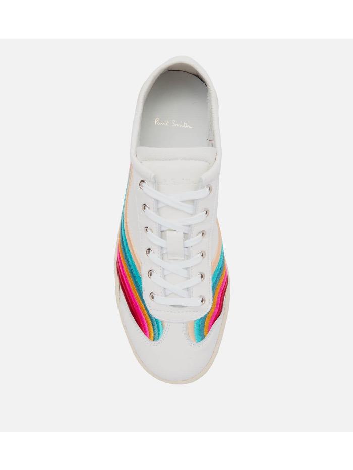 Paul Smith Shoes Paul Smith White Leather Ziggy Trainers With Swirl Trims W1S-ZIG21-FLEA-01 izzi-of-baslow