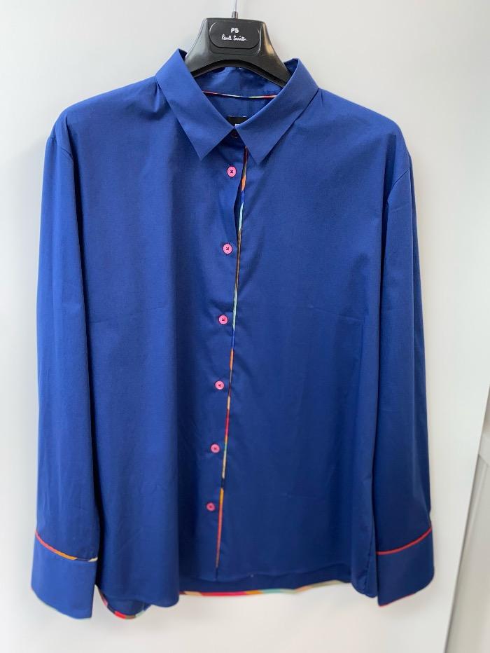 Paul Smith Tops Paul Smith Cotton Shirt in Dark Blue W2R-019BS-E30056 49 izzi-of-baslow