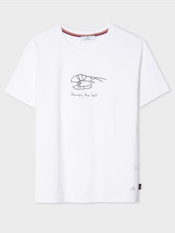 Paul Smith Tops Paul Smith “Shrimply The Best” Organic Cotton T-Shirt W2R-179V-EP2250 izzi-of-baslow