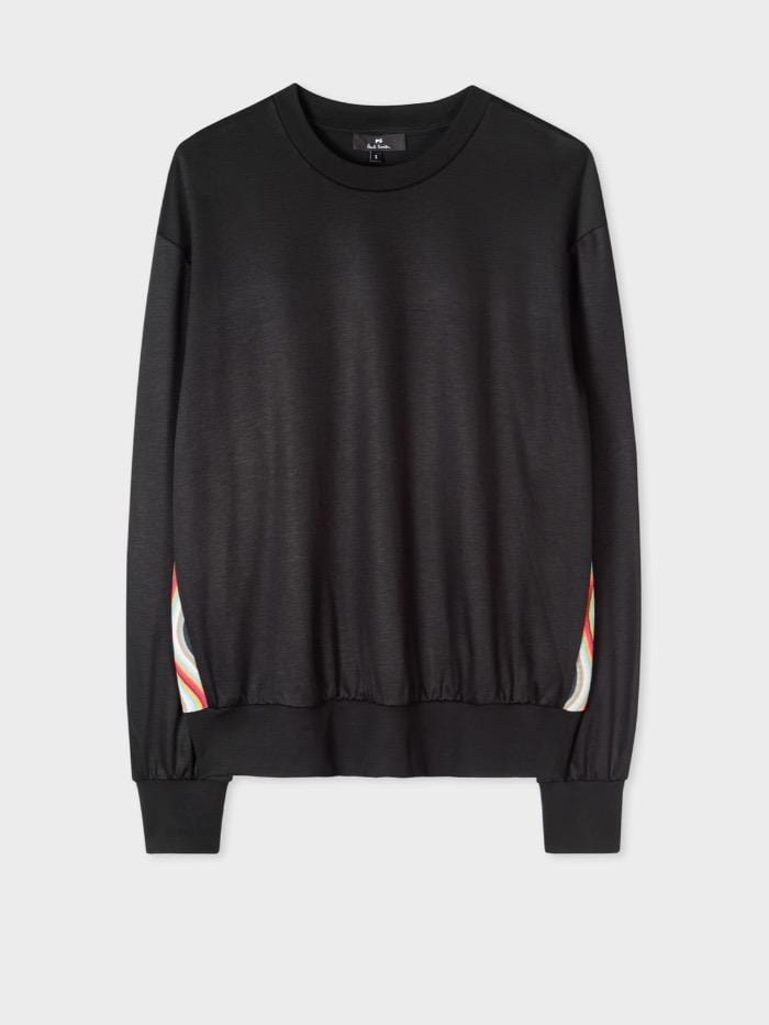 Paul Smith Tops Paul Smith Sweatshirt Black Side Stripe W2R-142V-F20081-79B izzi-of-baslow