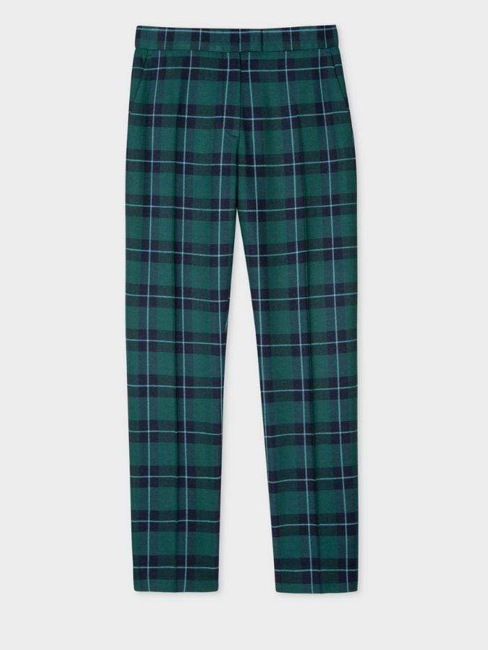 Paul Smith Trousers Paul Smith Green Tartan Wool Trousers W2R-083T-E30641 izzi-of-baslow