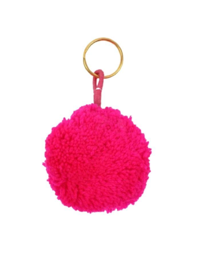 Pom Pom Galore Gifts One Size Pom Pom Galore Neon Pink Pom Pom Key Ring izzi-of-baslow