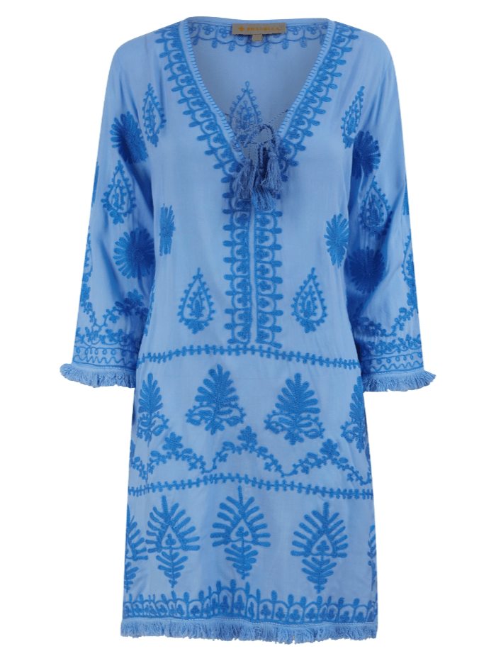 Pranella Beachwear Pranella Aggie Cornflower Blue Summer Dress Beach Cover Up izzi-of-baslow