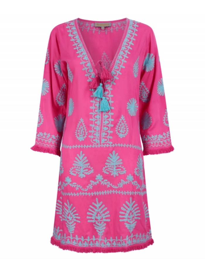 Pranella Beachwear Pranella Aggie Hot Pink Summer Dress Beach Cover Up izzi-of-baslow