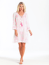 Pranella Beachwear Pranella Aggie White & Pink Summer Dress Beach Cover Up izzi-of-baslow