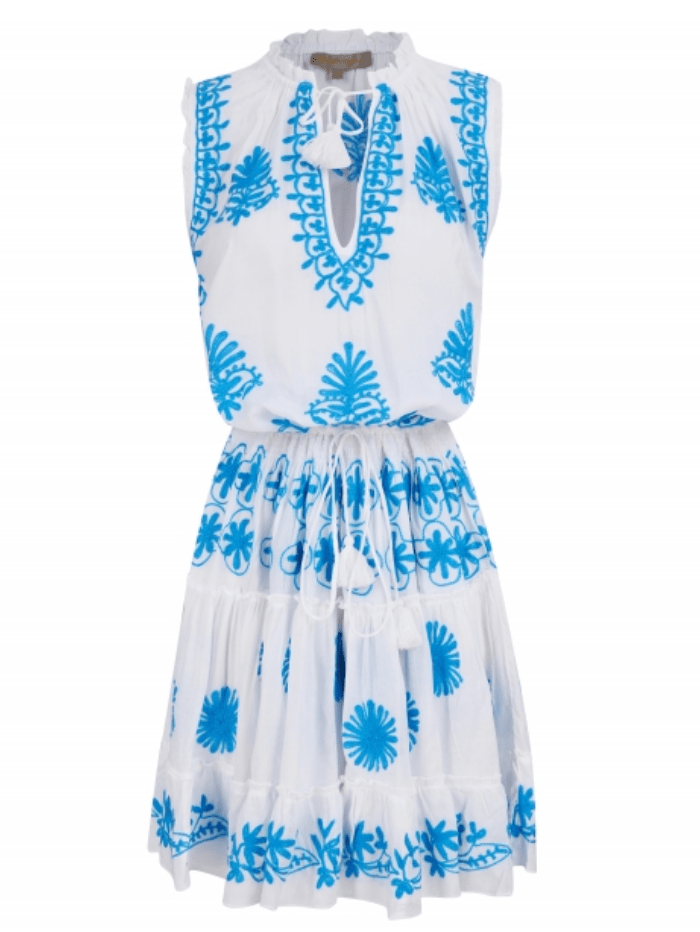Pranella Beachwear Pranella Celon White &amp; Blue Summer Beach Dress izzi-of-baslow