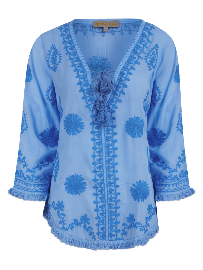 Pranella Beachwear Pranella Cicy Cornflower Blue Summer Top izzi-of-baslow