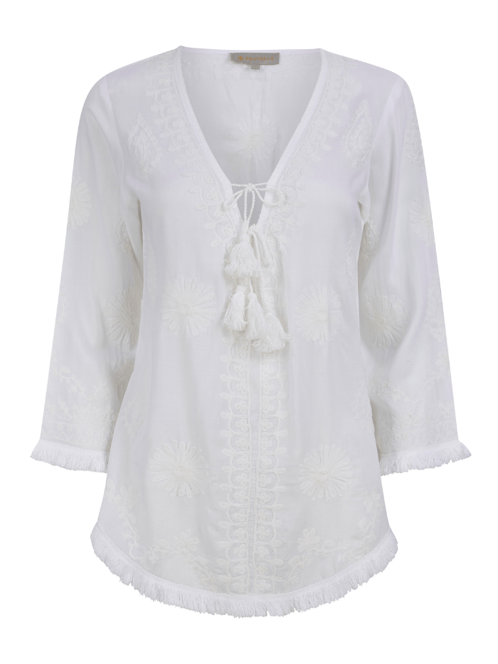 Pranella Beachwear Pranella Cicy White Summer Beach Top izzi-of-baslow