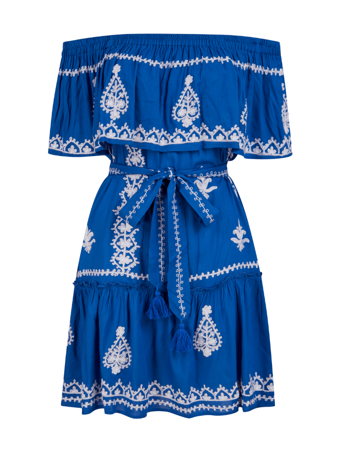 Pranella Beachwear Pranella Fiona Cobalt Blue Mini Dress izzi-of-baslow