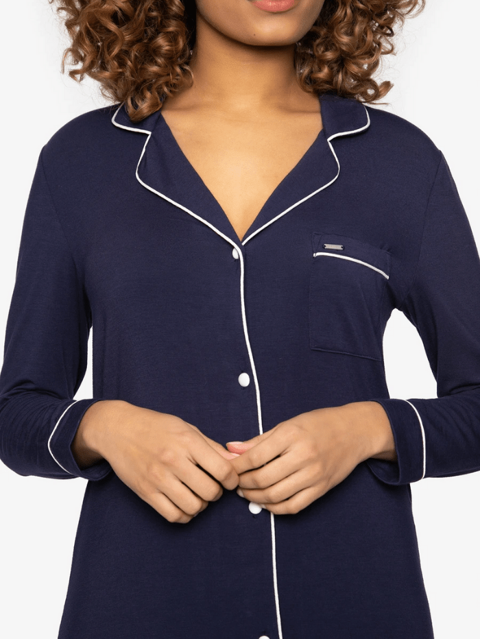 Pretty You London Loungewear Pretty You London Bamboo Collection Navy Nightshirt izzi-of-baslow